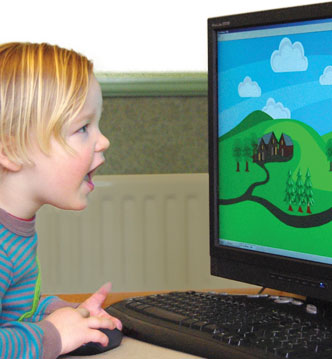 Child using computer