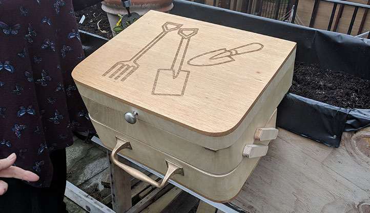 Garden box with symbols