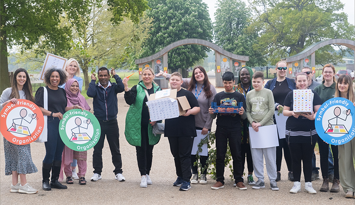 Students at Woburn Safari Park, the first symbol-friendly safari park