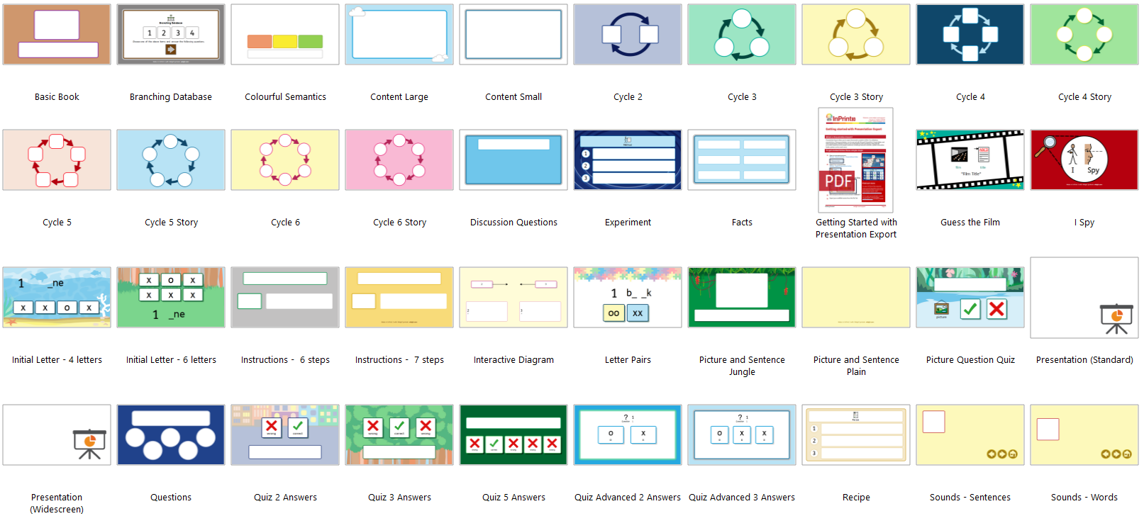 Presentations templates preview