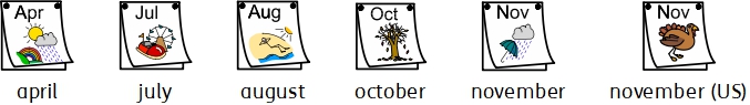 Months - Legacy symbols