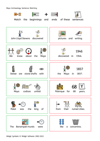 Maya Archaeology Sentence Matching Activity