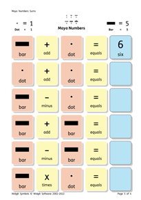 Maya Numbers Sums Activity