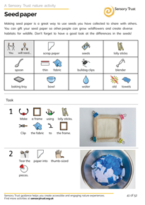 Seed Paper Activity with Widgit Symbols